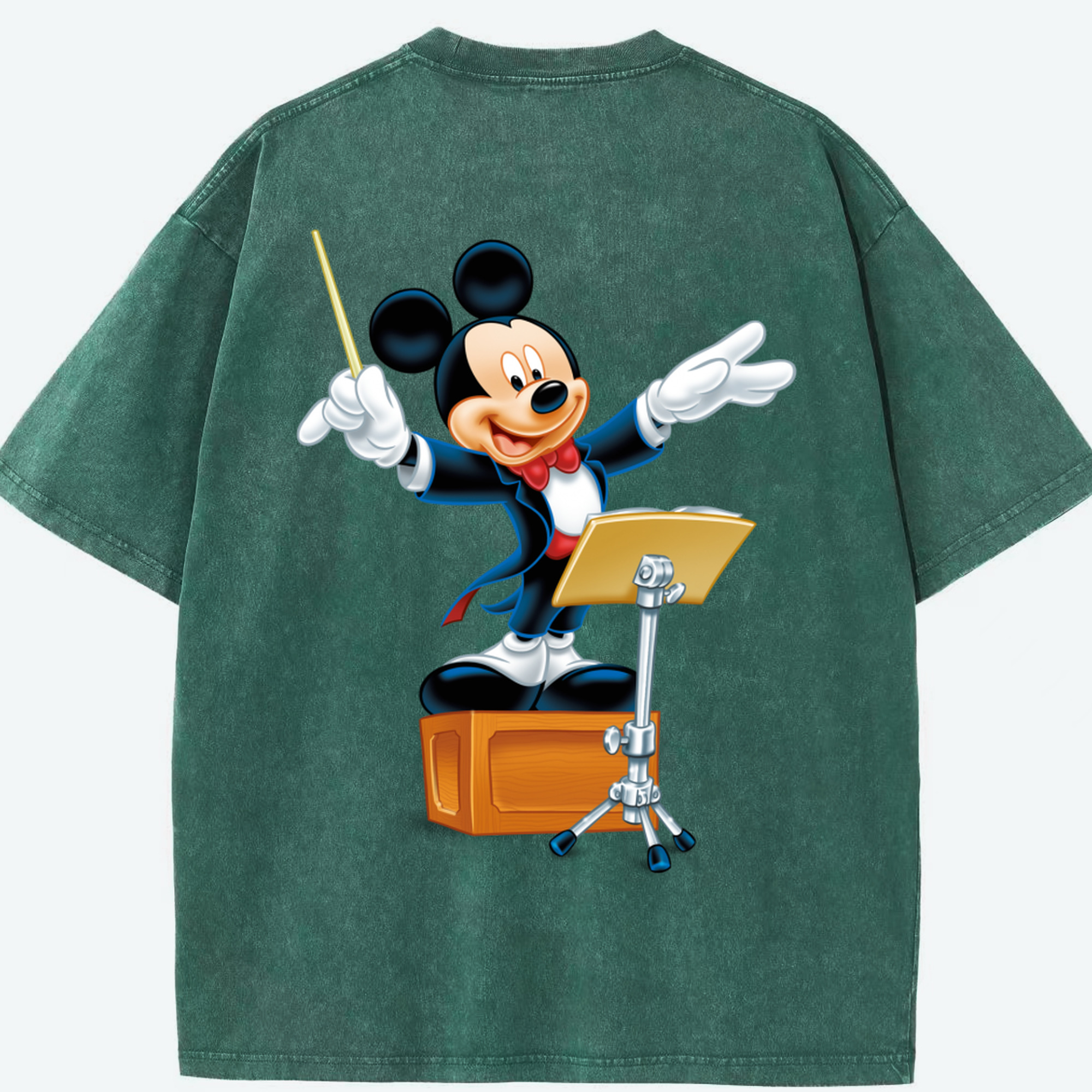 （画像用） ミッキーマウス Mickey Mouse 綿100% ヴィンテージ風 半袖Tシャツ（背面プリント）